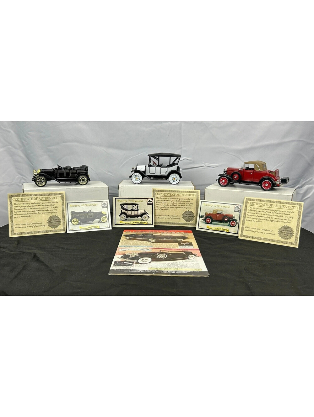 National Motor Mint Diecast 3 Car Set History Of Chevrolet 1:32 In Box